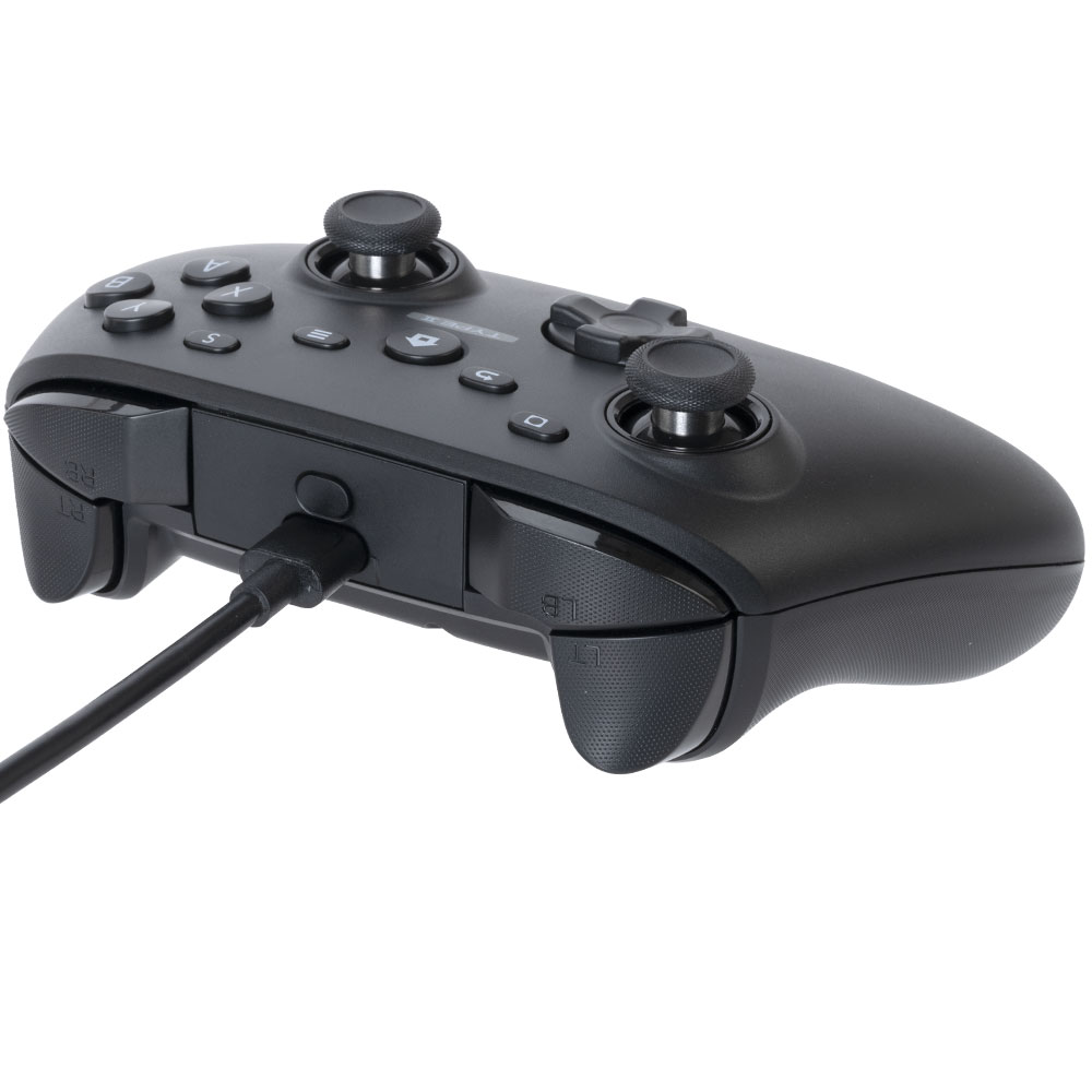 ゲーミングコントローラーPRO(PC/Switch用)ブラック 不意のケーブル抜けを防ぐ独自のロック機構搭載