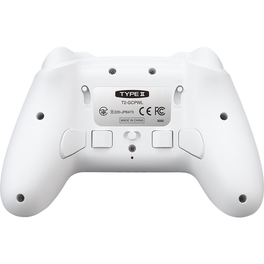 ゲーミングコントローラーPRO(PC/Switch用)ホワイト 背面に4つの拡張ボタンとトリガー深度変更スイッチを搭載