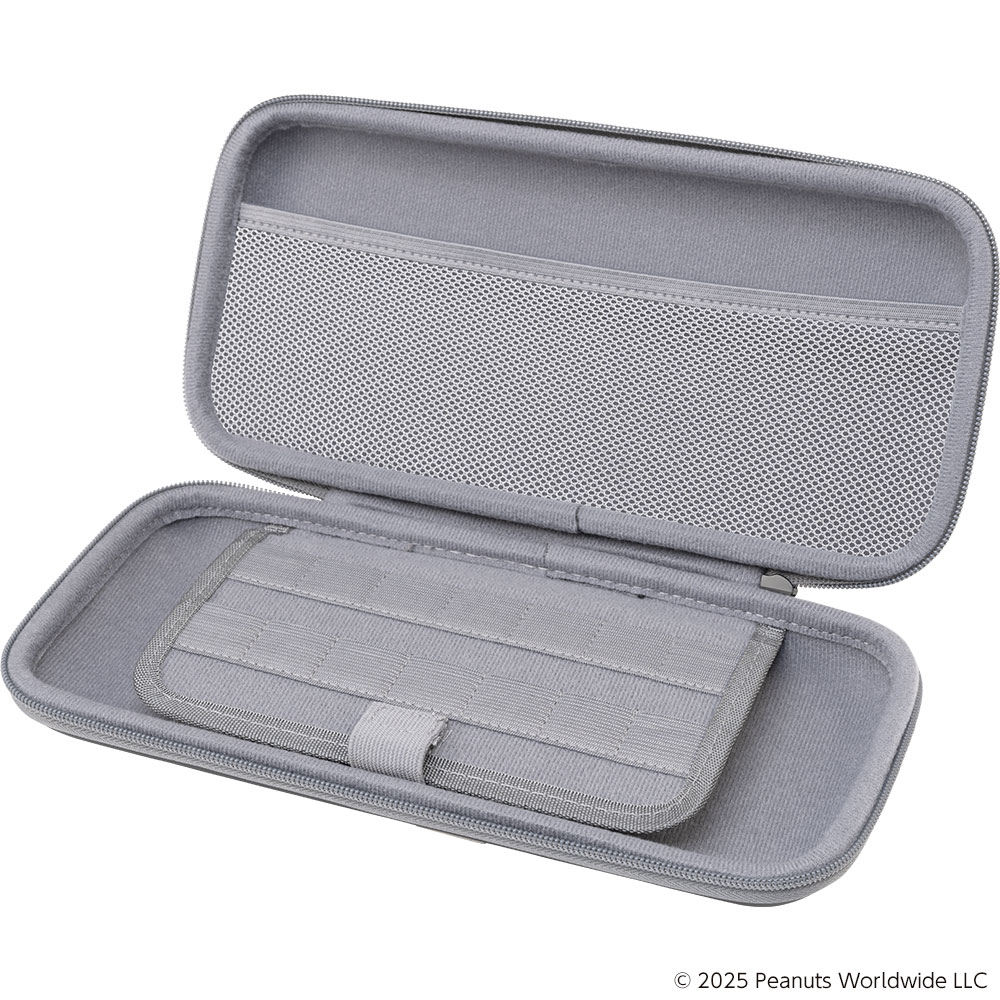 スヌーピー ポーチ(Switch2用)ジョークール アクセサリーを収納できるメッシュポケット/Switch用ゲームカードを10枚収納できるポケット付き