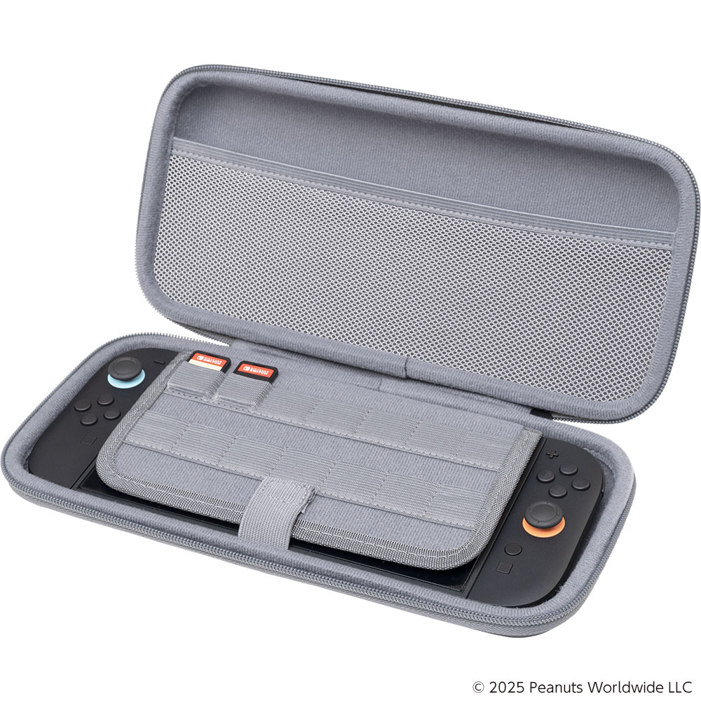 スヌーピー ポーチ(Switch2用)ジョークール アクセサリーを収納できるメッシュポケット/Switch用ゲームカードを10枚収納できるポケット付き